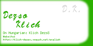 dezso klich business card